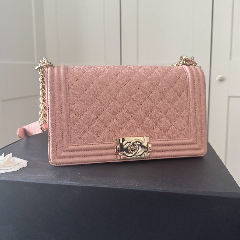 CHANEL Blush Pink Quilted Boy Bag